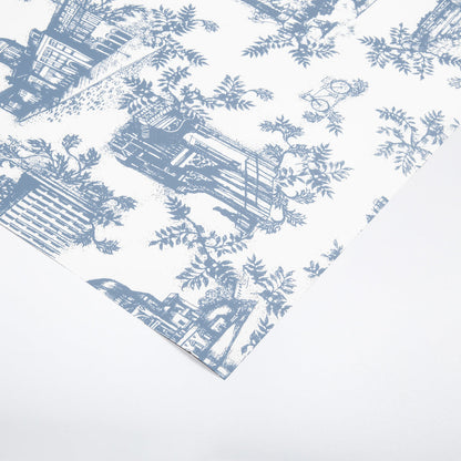 Toile de Ville Wallpaper (Bleu Lafontaine)