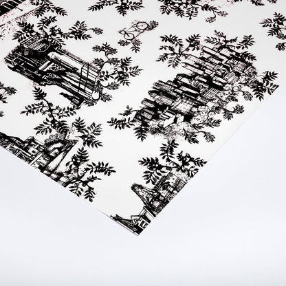 Toile de Ville Wallpaper (Noir St.Denis)