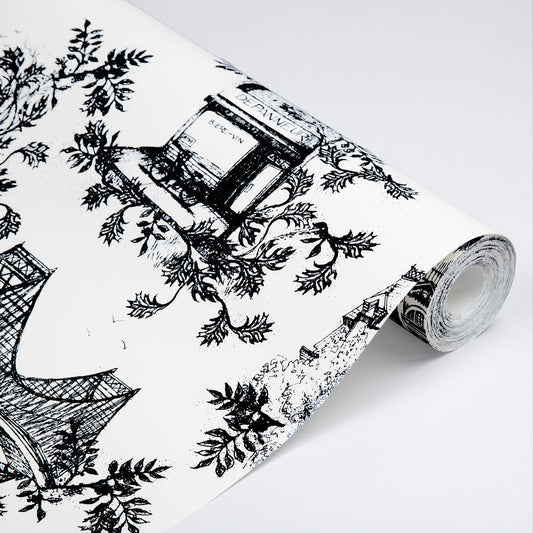 Toile de Ville Wallpaper (Noir St.Denis)